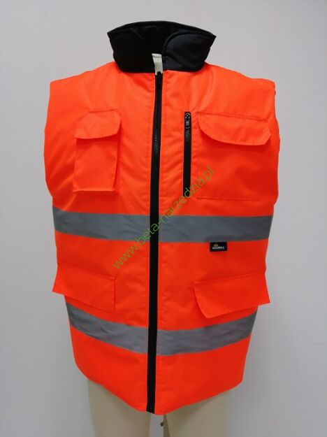 Kamizelka dwustronne, ocieplane o intensywnej widoczności VIZWELL VW104O/XXXL