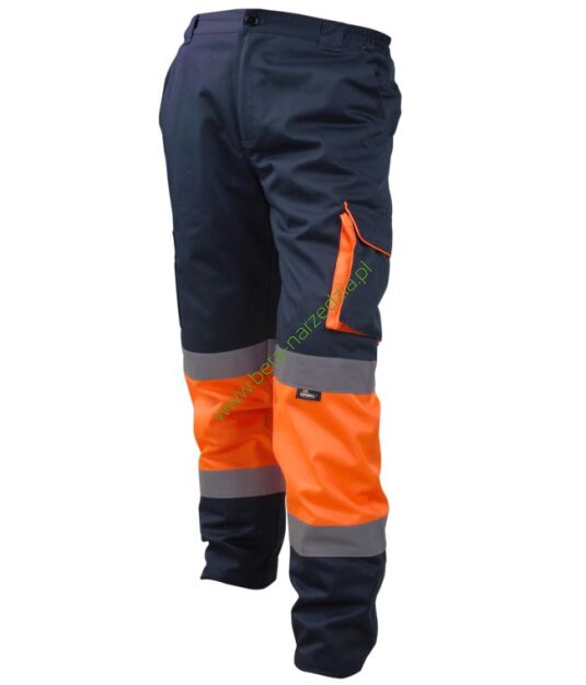 Spodnie robocze ostrzegawcze kontrastowe pomarańczowo-granatowe VIZWELL VWTC17ON/XL