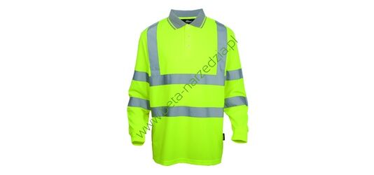 Kolszulka POLO z długim rękawem odblaskowa ostrzegawcza VIZWELL VWPS03-BLY/S