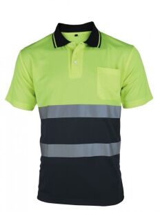 Koszulki polo ostrzegawcze o intensywnej widzialności VIZWELL VWPS13YN/XXXL