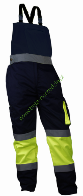 Spodnie robocze na szelkach o intensywnej widzialności  VWTC150YN/XXXL