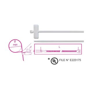 Opaska zaciskowa nylonowa z tabliczką opisową poprzeczną 25x8mm kolor naturalny BMBT21025 ( 1748-BT) 100 szt.