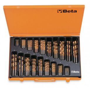 Zestaw 116-ciu wierteł krętych cylindrycznych, HSS-TiN, w pudełku BETA 414/C116