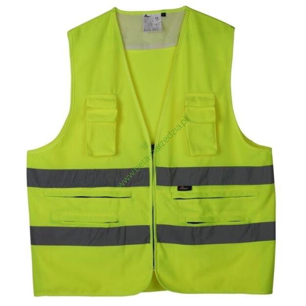 Kamizelka z wieloma kieszeniami, ostrzegawcza VIZWELL VWEN01-SY/XL