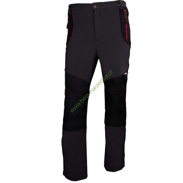 Spodnie Softshell z czerwonymi elementami VIZWELL VWJK398/S