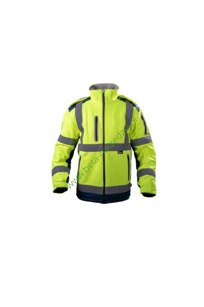 Kurtka SOFTSHELL ostrzegawcza, VIZWELL VWJK177YN/M
