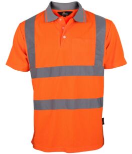Koszulka polo ostrzegawcza o intensywnej widzialności VIZWELL VWPS03-BO/M