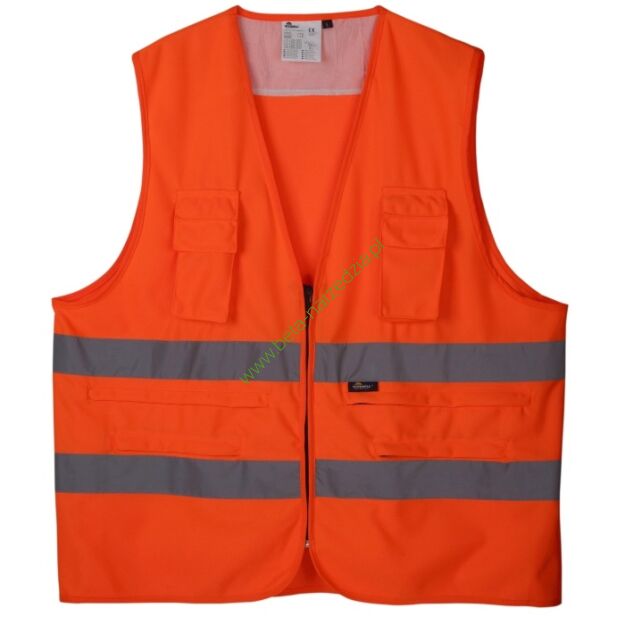 Kamizelka z wieloma kieszeniami, ostrzegawcza VIZWELL VWEN01-SO/XL