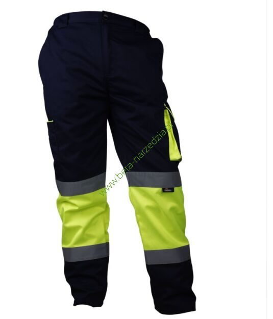 Spodnie robocze ostrzegawcze kontrastowe żółto-granatowe VIZWELL VWTC17YN/XXXL