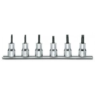 Zestaw 6-ciu nasadek z końcówką trzpieniową profil Torx na szynie BETA 910TX/SB6