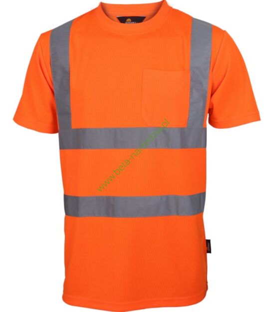 T-shirt ostrzegawczy o intensywnej widzialności VIZWELL VWTS03-BO/XXL